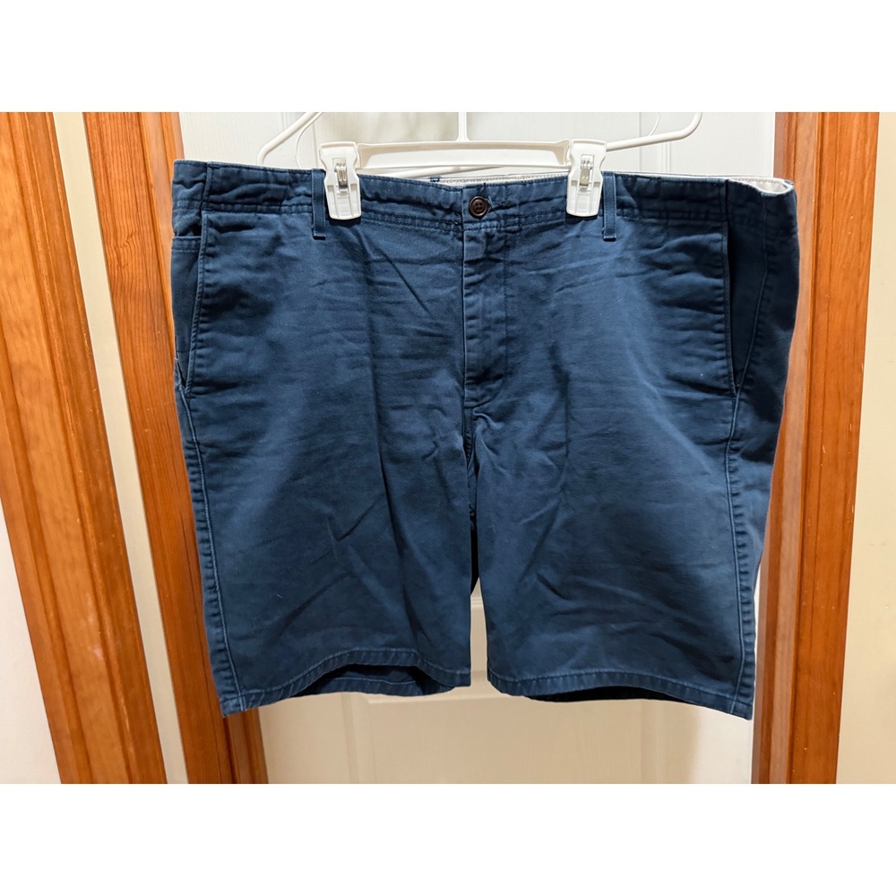 Dockers Mens Navy Blue Chino Shorts Size 40 Cotton Flat Front Casual Summer